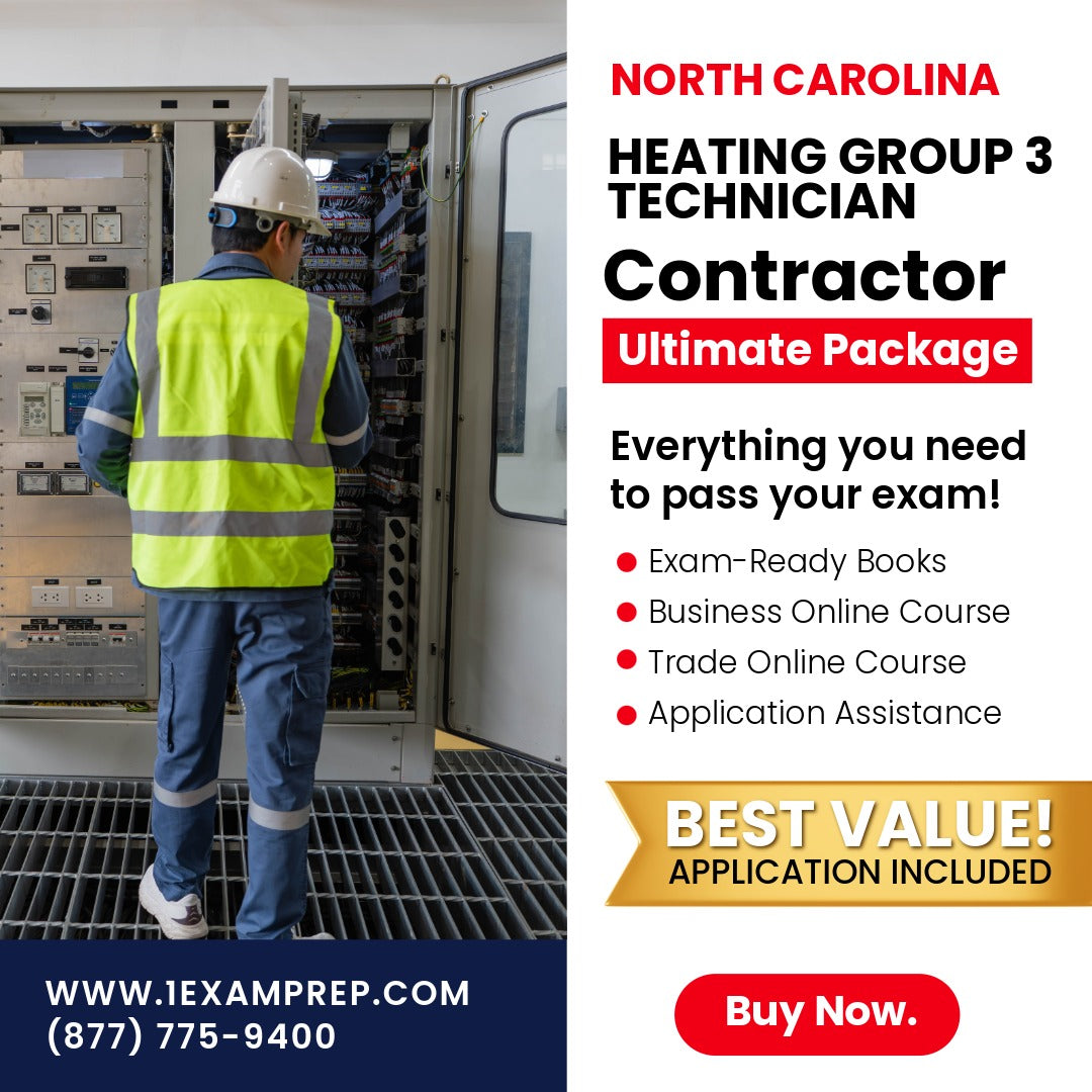 North Carolina Heating Group 3 Technician Exam Ultimate Package