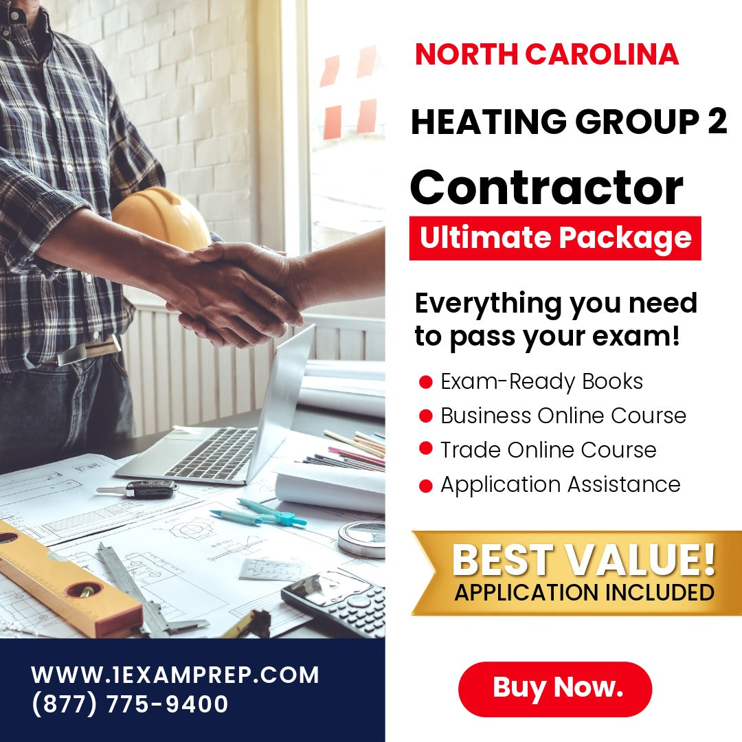 North Carolina Heating Group 2 Contractor Exam Ultimate Package