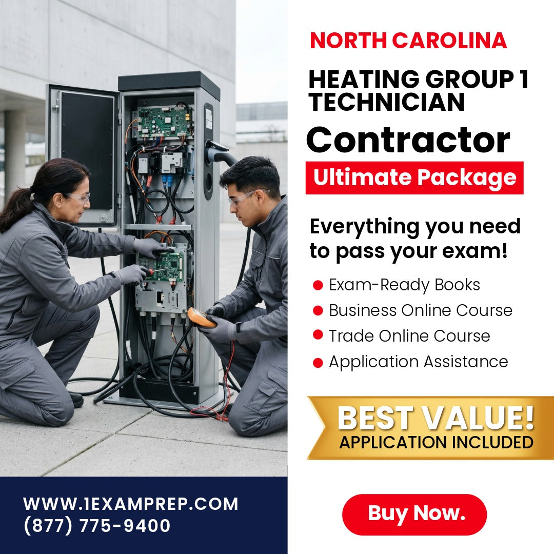 North Carolina Heating Group 1 Technician Exam Ultimate Package