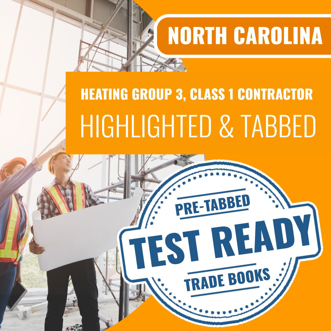 North Carolina Heating Group 3, Class 1 Contractor Highlighted & Tabbed Book Package