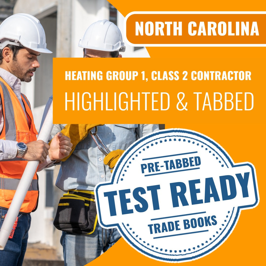 North Carolina Heating Group 1, Class 2 Contractor Highlighted & Tabbed Book Package