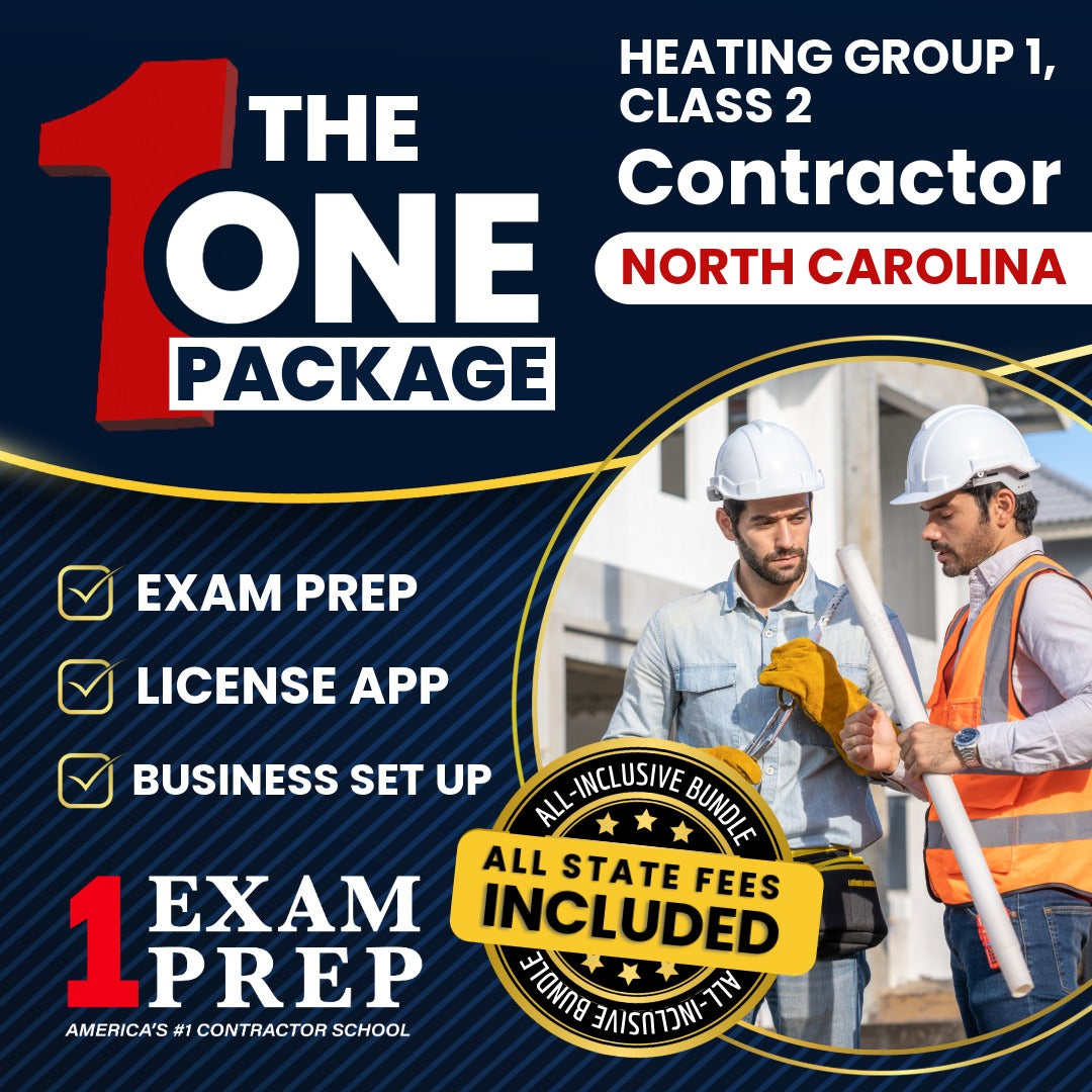 The 1 Package: All-Inclusive North Carolina Heating Group 1, Class 2 Contractor Licensing & Business Setup