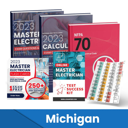 2023 Michigan Master Electrician Exam Prep Study Guides & Code Book Ultimate Combo (Based on the 2023 NEC)