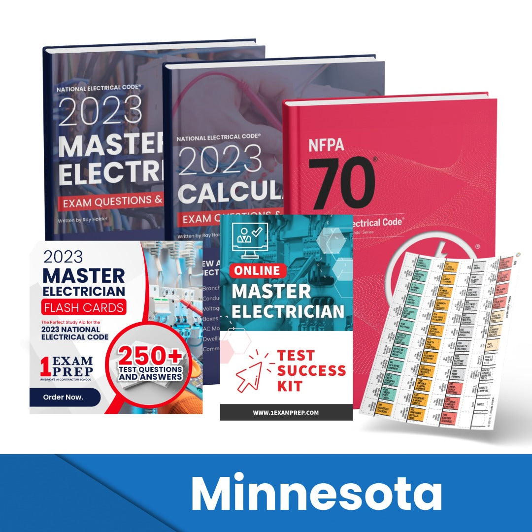 2023 Minnesota Master Electrician Exam Prep Study Guides & Code Book Ultimate Combo (Based on the 2023 NEC)
