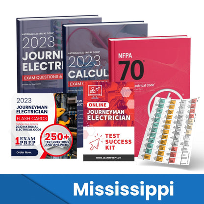2023 Mississippi Journeyman Electrician Exam Prep Study Guides & Code Book Ultimate Combo (Based on the 2023 NEC)