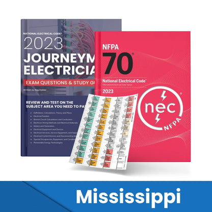 2023 Mississippi Journeyman Electrician Study Guide & National Electrical Code Combo with Tabs (Based on the 2023 NEC)