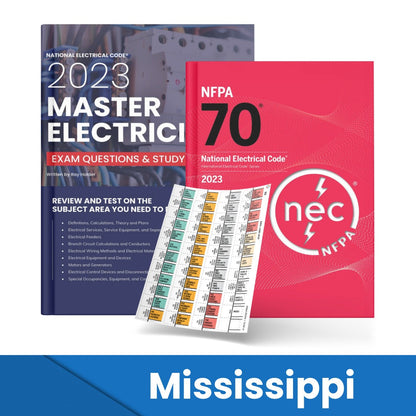 2023 Mississippi Master Electrician Study Guide & National Electrical Code Combo with Tabs (Based on the 2023 NEC)