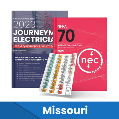 2023 Missouri Journeyman Electrician Study Guide & National Electrical Code Combo with Tabs (Based on the 2023 NEC)