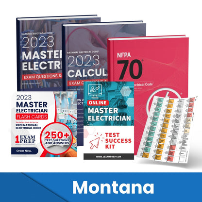 2023 Montana Master Electrician Exam Prep Study Guides & Code Book Ultimate Combo (Based on the 2023 NEC)