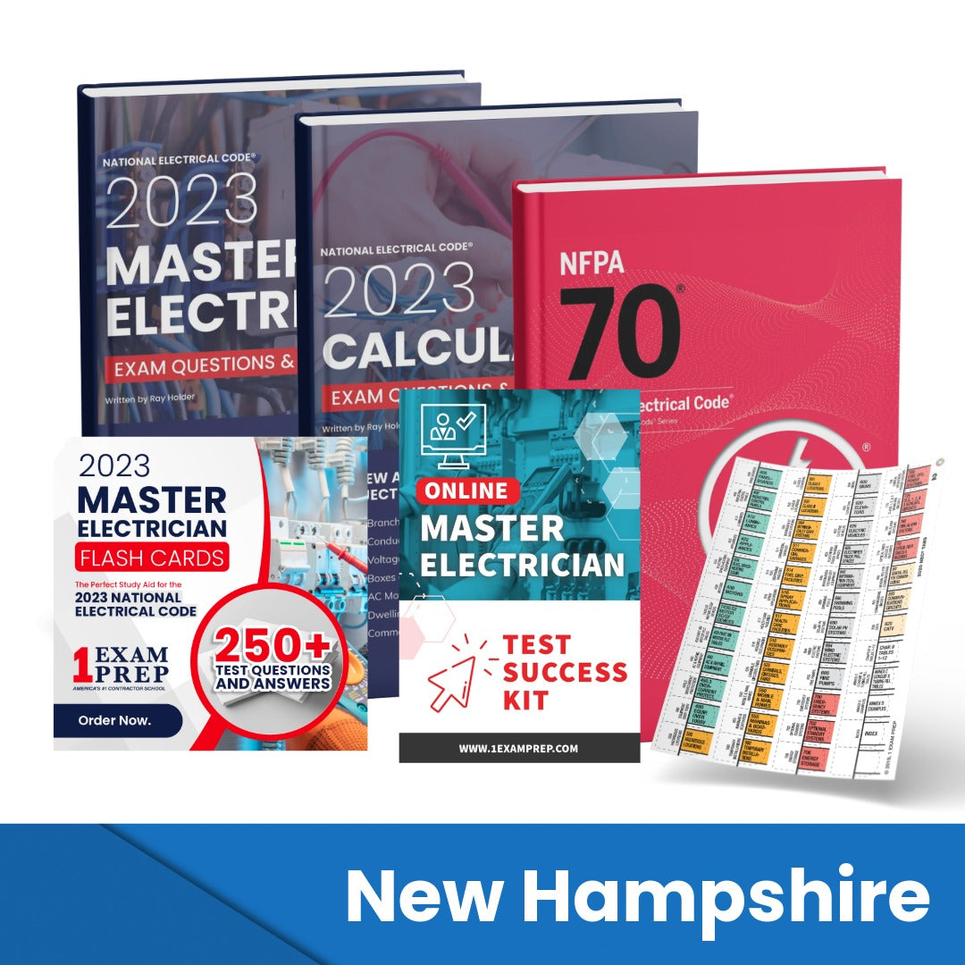 2023 New Hampshire Master Electrician Exam Prep Study Guides & Code Book Ultimate Combo (Based on the 2023 NEC)