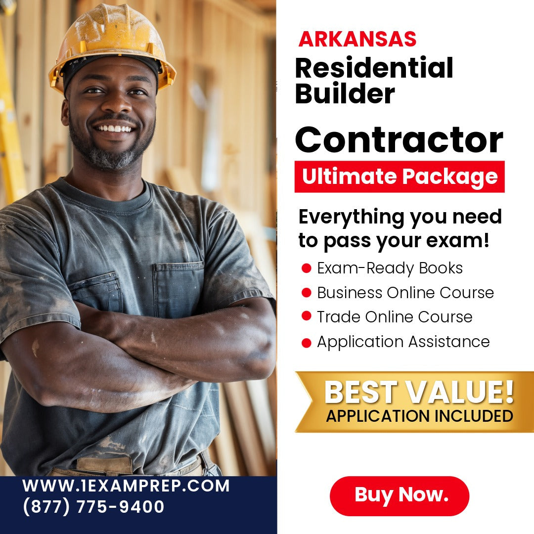 Arkansas Residential Builder Contractor Ultimate Exam Prep Rental Package