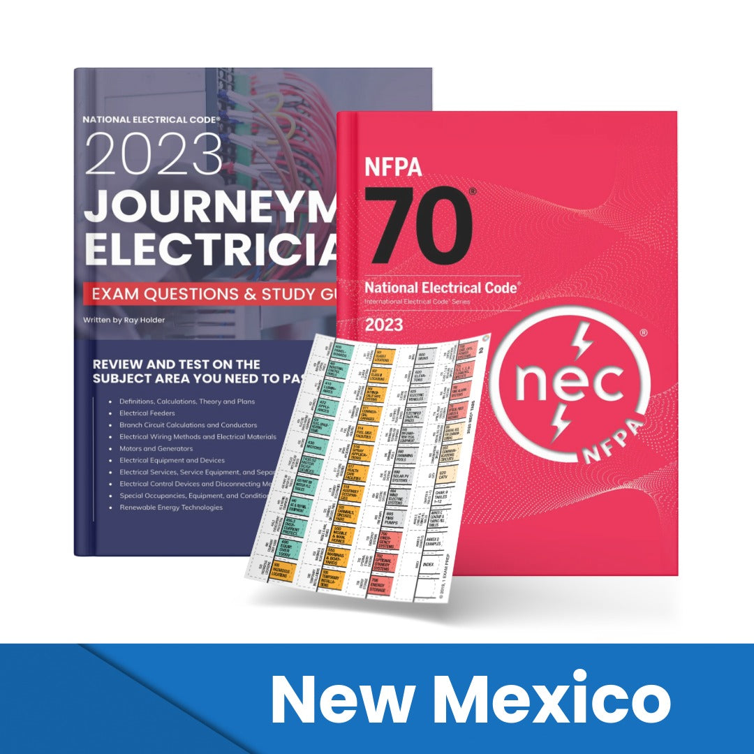 2023 New Mexico Journeyman Electrician Study Guide & National Electrical Code Combo with Tabs (Based on the 2023 NEC)
