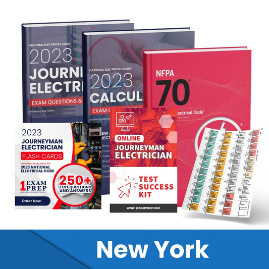 2023 New York Journeyman Electrician Exam Prep Study Guides & Code Book Ultimate Combo (Based on the 2023 NEC)