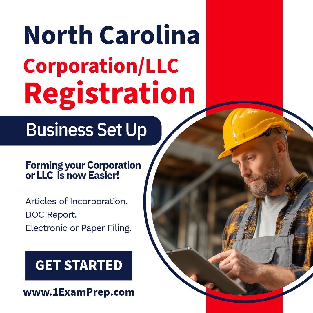 North Carolina Corporation or LLC Filing Registration Formation Setup