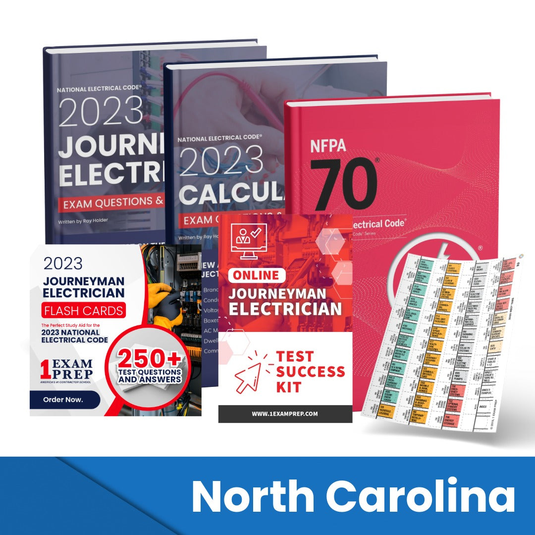 2023 North Carolina Journeyman Electrician Exam Prep Study Guides & Code Book Ultimate Combo (Based on the 2023 NEC)
