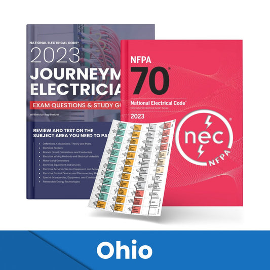 2023 Ohio Journeyman Electrician Study Guide & National Electrical Code Combo with Tabs (Based on the 2023 NEC)
