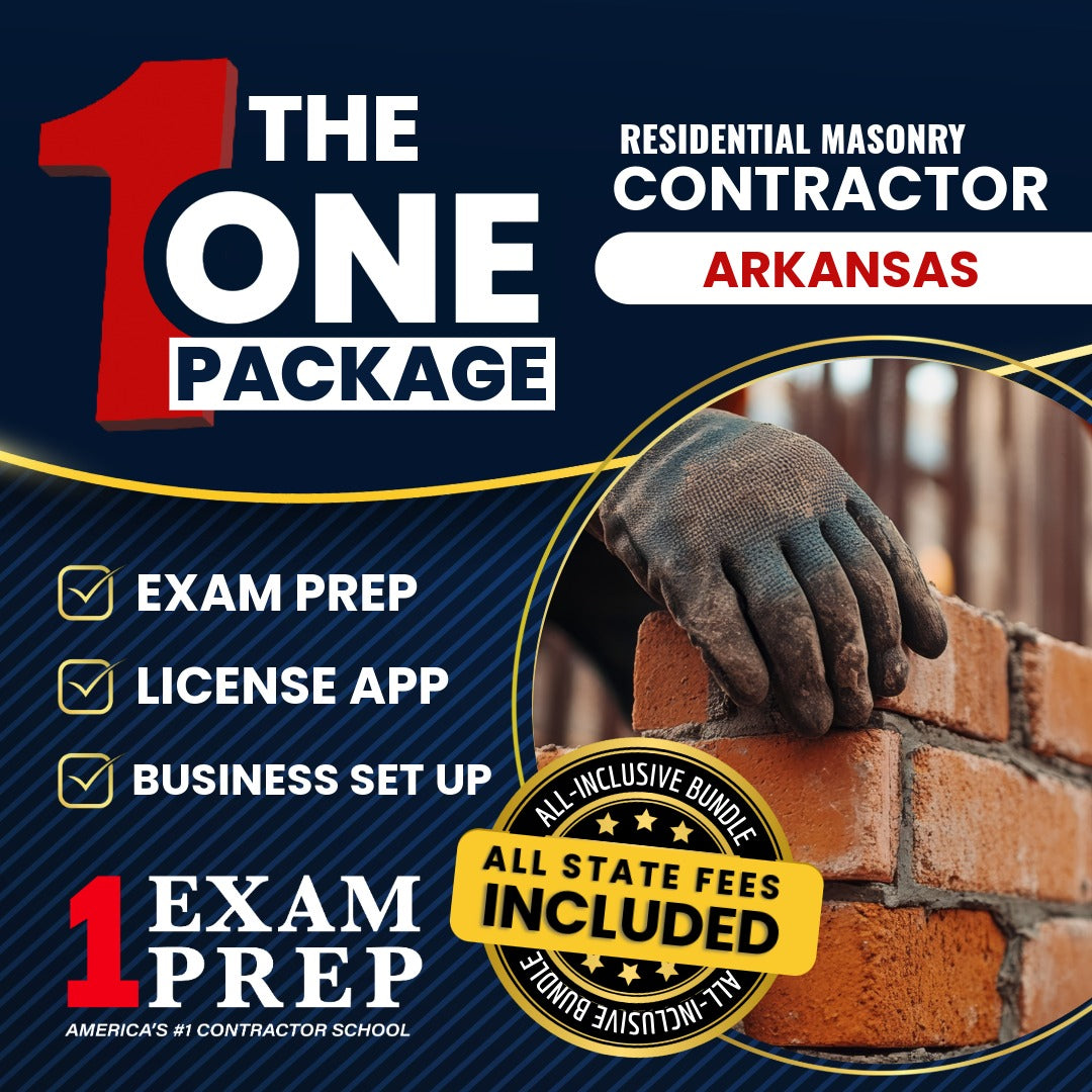 The 1 Package: All-Inclusive Arkansas Residential Masonry Contractor Exam, Licensing & Business Setup Solution