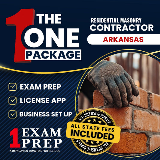 The 1 Package: All-Inclusive Arkansas Residential Masonry Contractor Exam, Licensing & Business Setup Solution