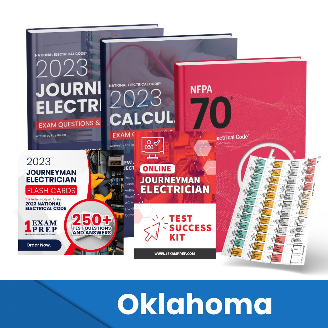 2023 Oklahoma Journeyman Electrician Exam Prep Study Guides & Code Book Ultimate Combo (Based on the 2023 NEC)