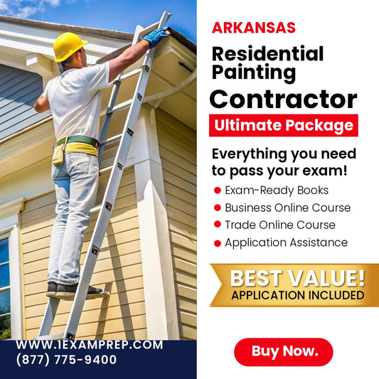 Arkansas Residential Painting, Wallcovering Contractor Ultimate Exam Prep Rental Package