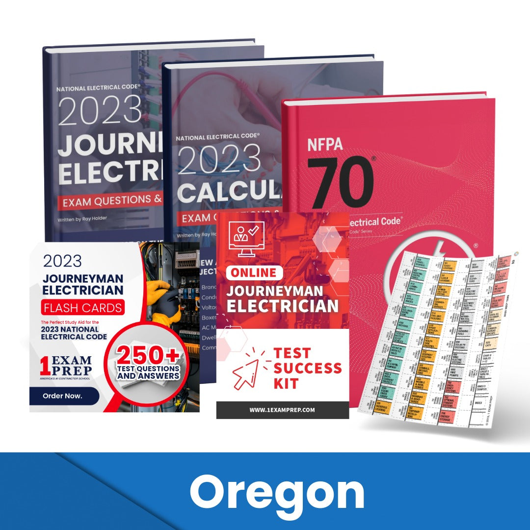 2023 Oregon Journeyman Electrician Exam Prep Study Guides & Code Book Ultimate Combo (Based on the 2023 NEC)