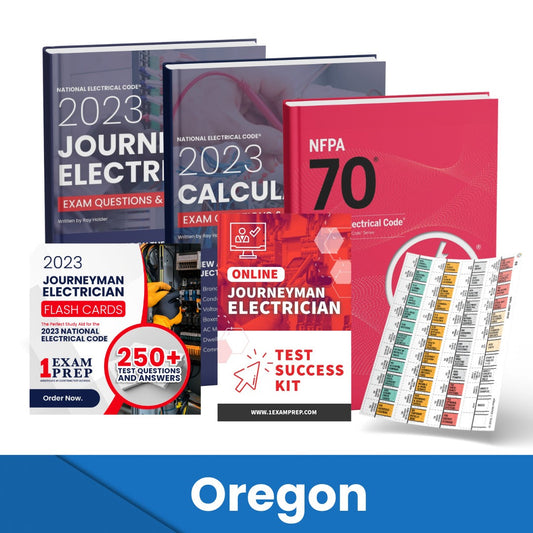 2023 Oregon Journeyman Electrician Exam Prep Study Guides & Code Book Ultimate Combo (Based on the 2023 NEC)
