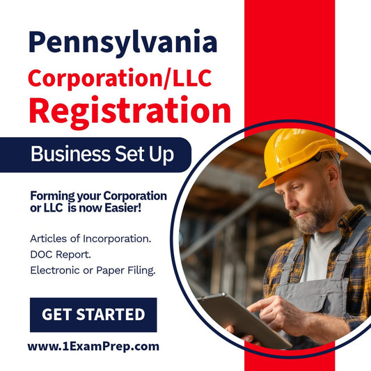 Pennsylvania Corporation or LLC Filing Registration Formation Setup