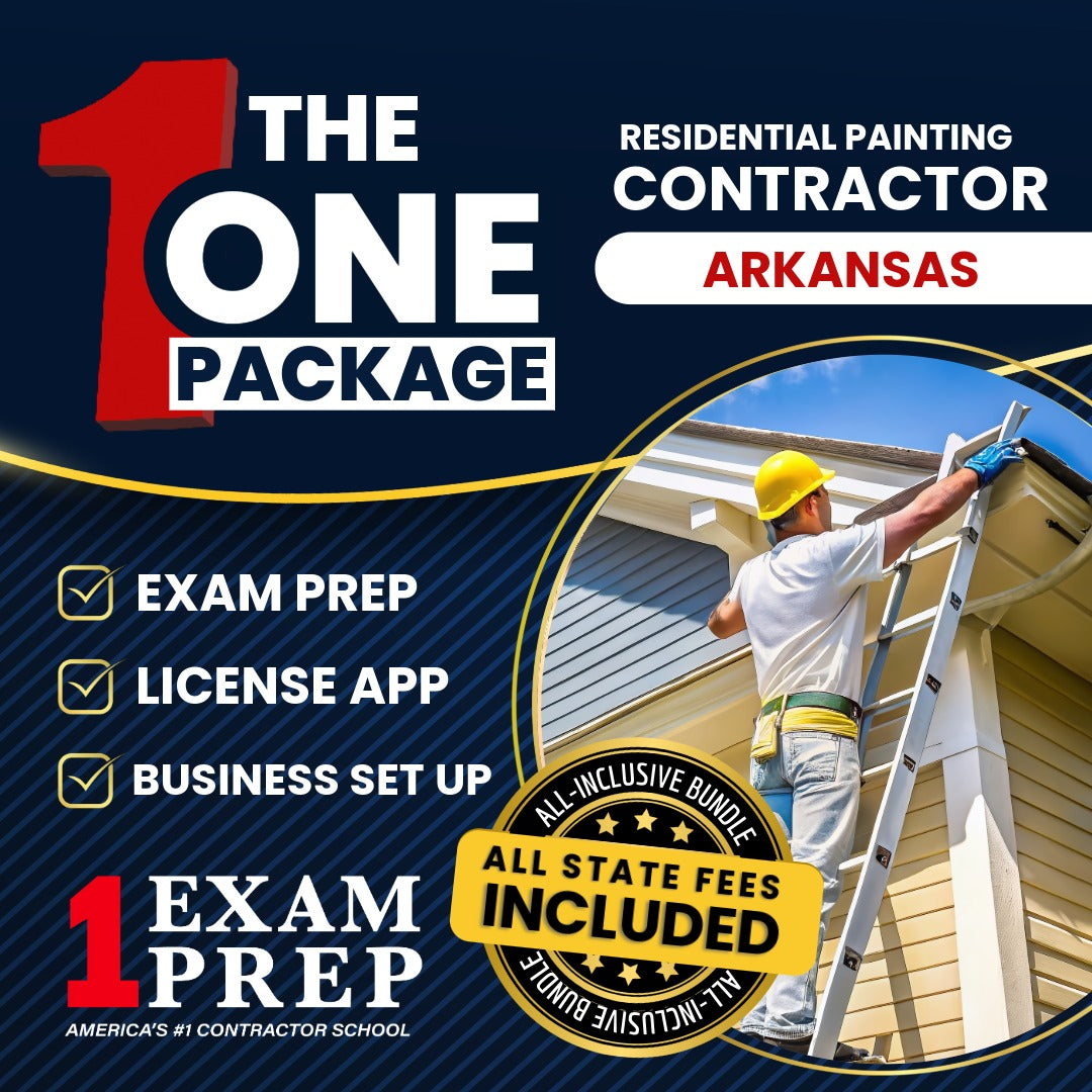 The 1 Package: All-Inclusive Arkansas Residential Painting, Wallcovering Contractor Exam, Licensing & Business Setup Solution