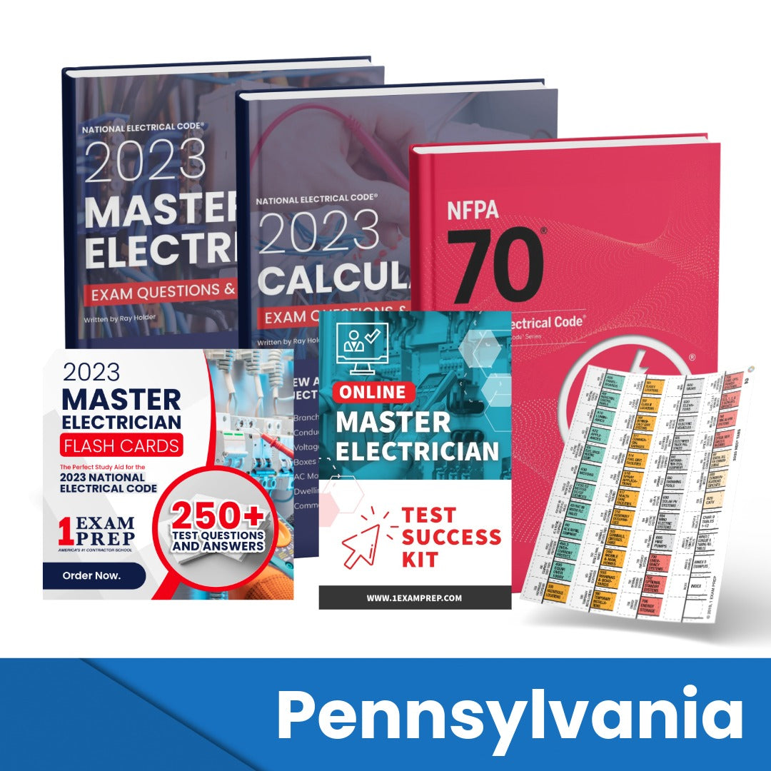 2023 Pennsylvania Master Electrician Exam Prep Study Guides & Code Book Ultimate Combo (Based on the 2023 NEC)