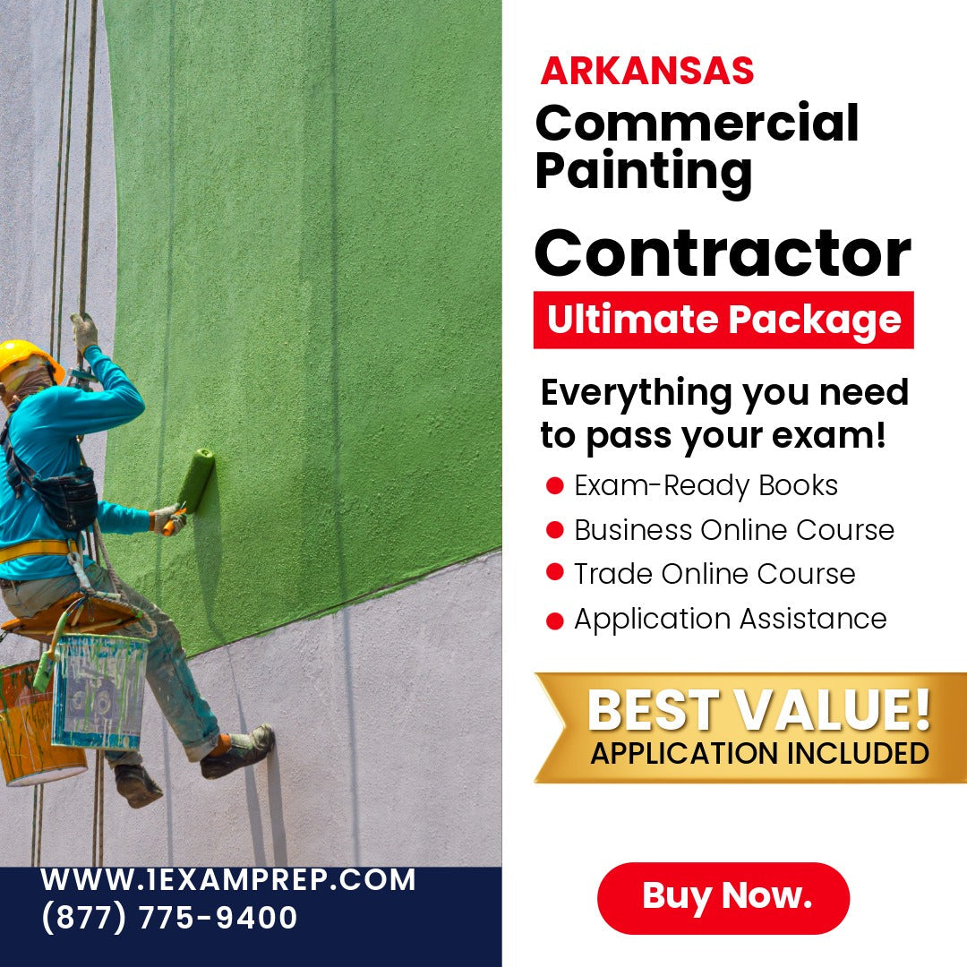 Arkansas Commercial Painting, Wallcovering Contractor Ultimate Exam Prep Rental Package