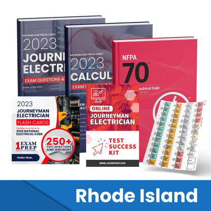 2023 Rhode Island Journeyman Electrician Exam Prep Study Guides & Code Book Ultimate Combo (Based on the 2023 NEC)