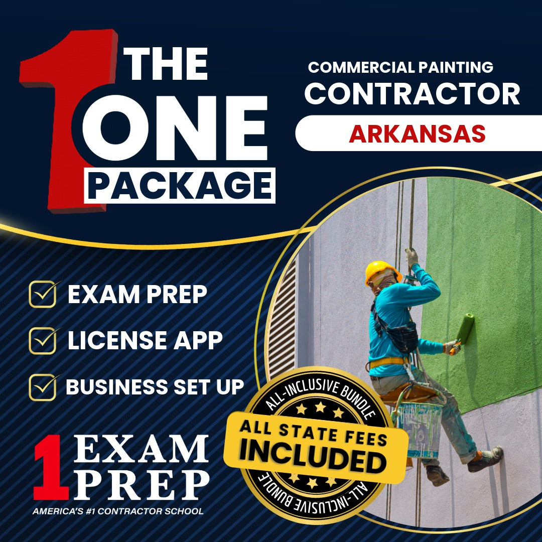 The 1 Package: All-Inclusive Arkansas Commercial Painting, Wallcovering Contractor Exam, Licensing & Business Setup Solution