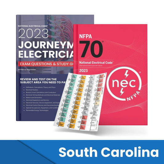 2023 South Carolina Journeyman Electrician Study Guide & National Electrical Code Combo with Tabs (Based on the 2023 NEC)