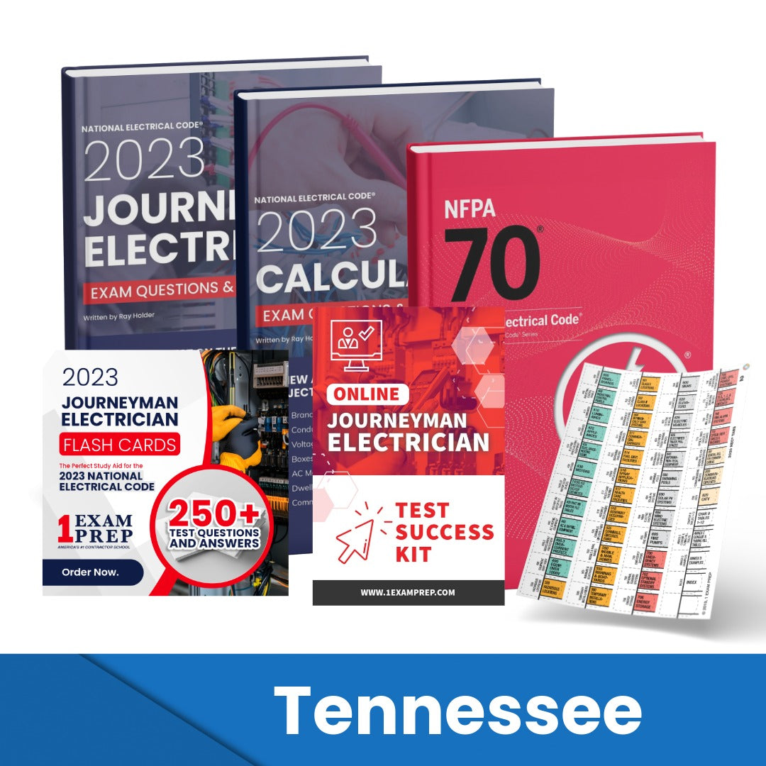 2023 Tennessee Journeyman Electrician Exam Prep Study Guides & Code Book Ultimate Combo (Based on the 2023 NEC)
