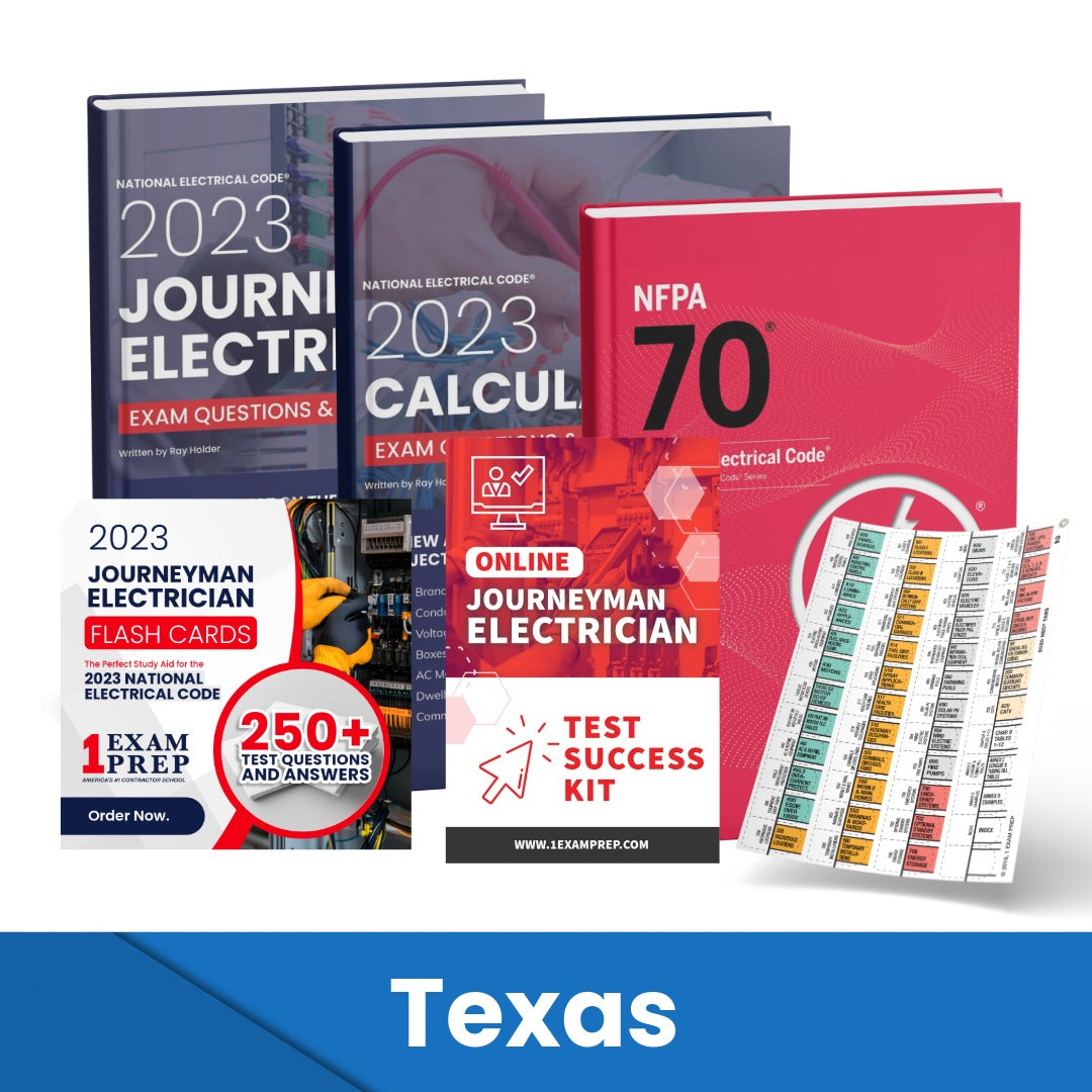 2023 Texas Journeyman Electrician Exam Prep Study Guides & Code Book Ultimate Combo (Based on the 2023 NEC)