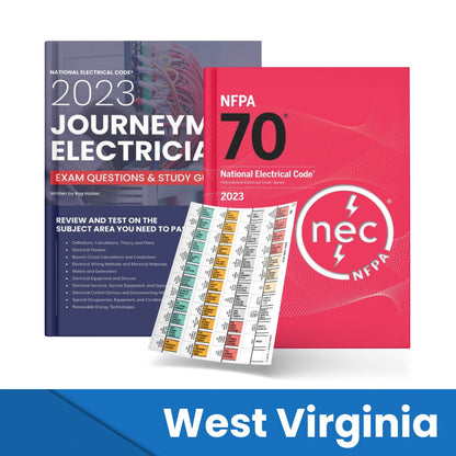 2023 West Virginia Journeyman Electrician Study Guide & National Electrical Code Combo with Tabs (Based on the 2023 NEC)