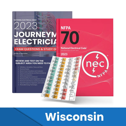 2023 Wisconsin Journeyman Electrician Study Guide & National Electrical Code Combo with Tabs (Based on the 2023 NEC)