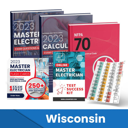 2023 Wisconsin Master Electrician Exam Prep Study Guides & Code Book Ultimate Combo (Based on the 2023 NEC)