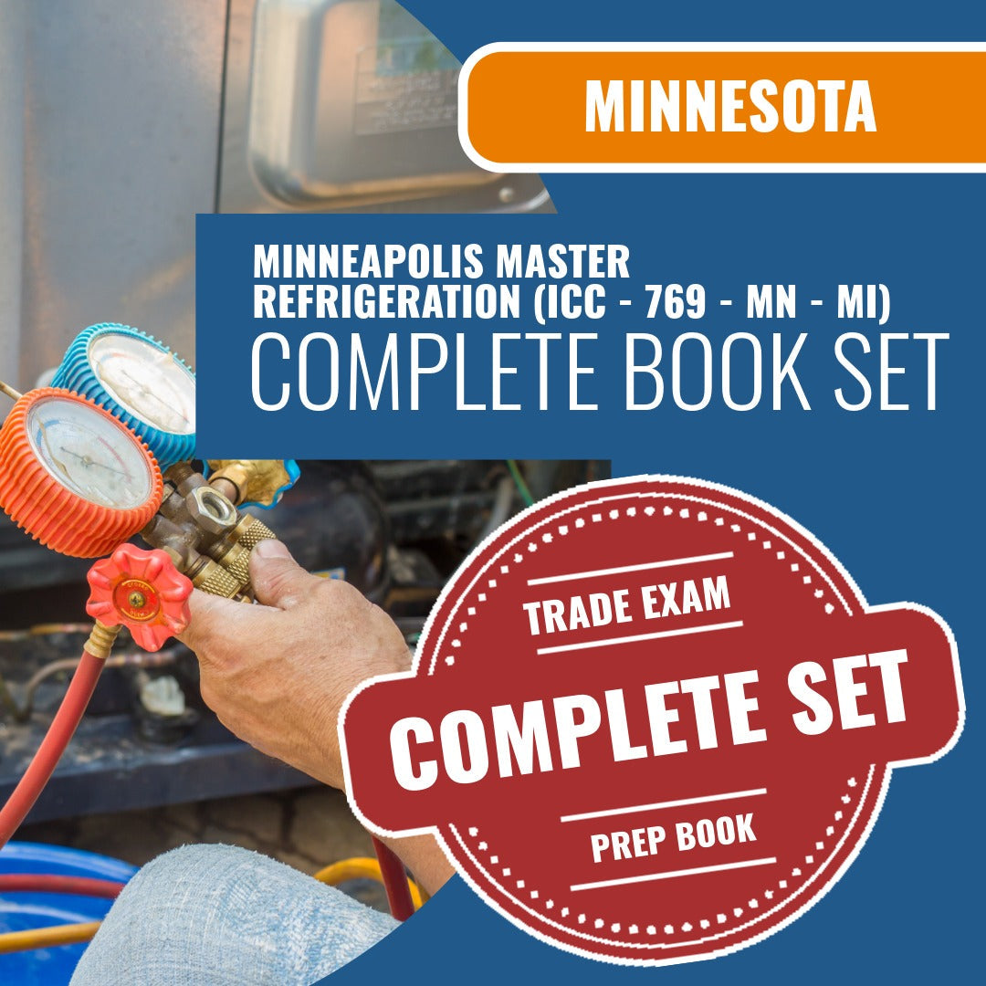 Minnesota  Minneapolis Master Refrigeration Contractor (ICC - 769 - MN - MI) Exam Book Package