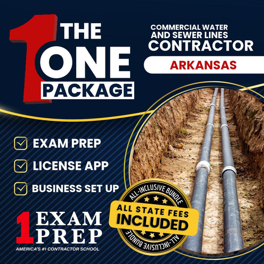 The 1 Package: All-Inclusive Arkansas Commercial Water and Sewer Lines Contractor Exam, Licensing & Business Setup Solution