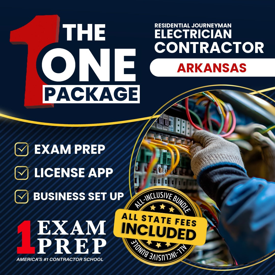The 1 Package: All-Inclusive Arkansas Residential Journeyman Electrician Contractor Exam, Licensing & Business Setup Solution