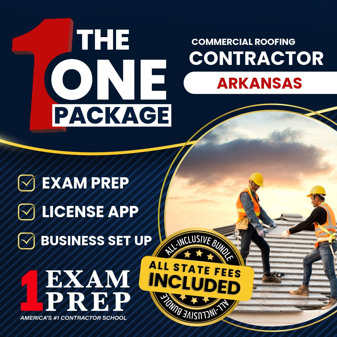 The 1 Package: All-Inclusive Arkansas Commercial Roofing & Roof Decks Contractor Exam, Licensing & Business Setup Solution