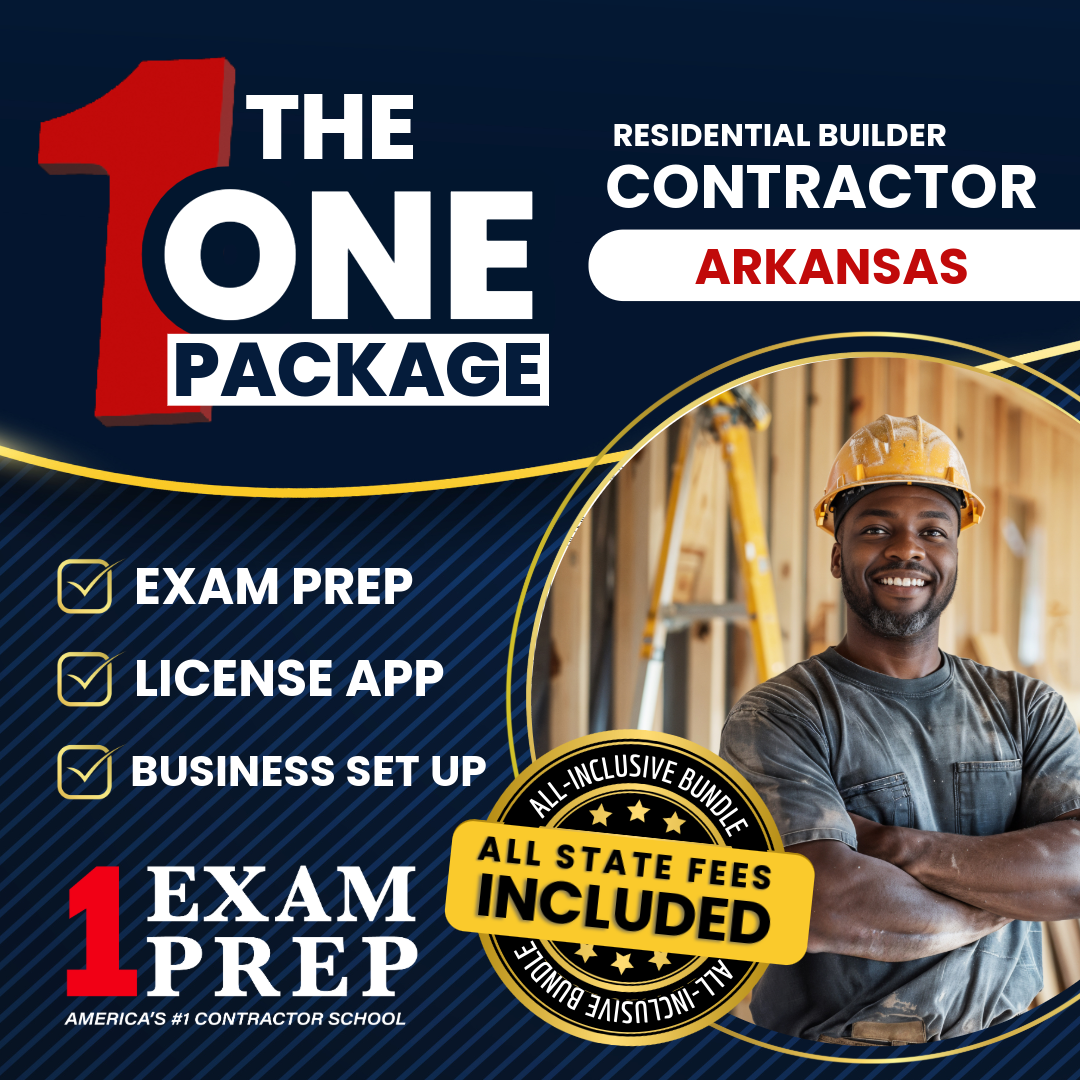 The 1 Package: All-Inclusive Arkansas Residential Builder Contractor Exam, Licensing & Business Setup Solution