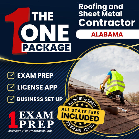 The 1 Package: All-Inclusive Alabama Roofing and Sheet Metal Contractor Exam, Licensing & Business Setup Solution