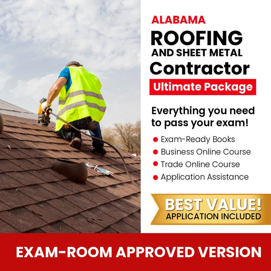 Alabama Roofing and Sheet Metal Contractor Ultimate Exam Prep Rental Package