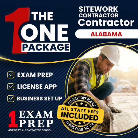 The 1 Package: All-Inclusive Alabama Sitework Contractor Exam, Licensing & Business Setup Solution