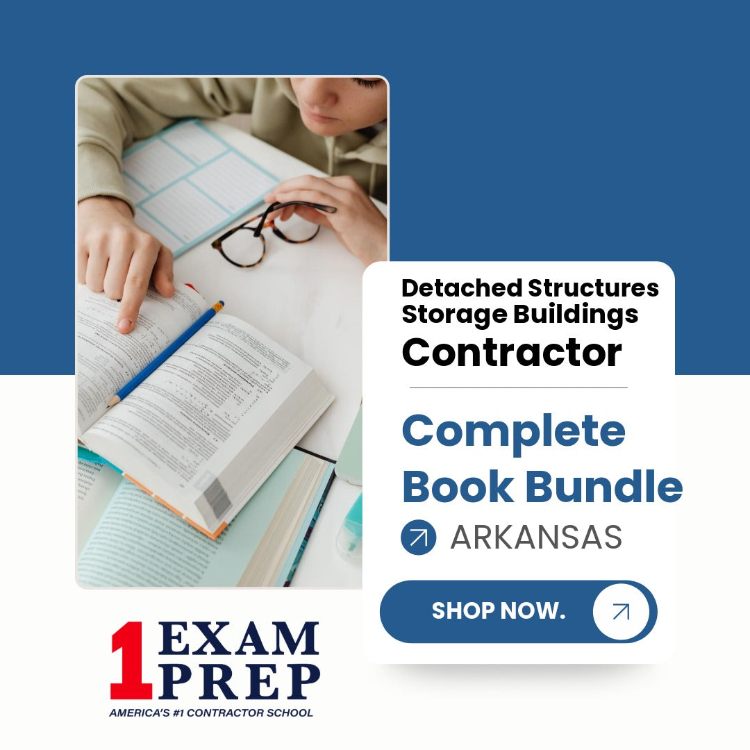 Arkansas Detached Structures Storage Buildings Contractor Exam Complete Book Bundle