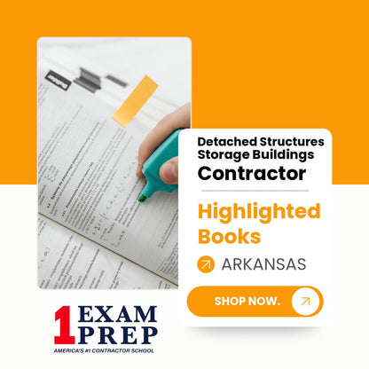 Arkansas Detached Structures Storage Buildings Contractor Exam Highlighted Books
