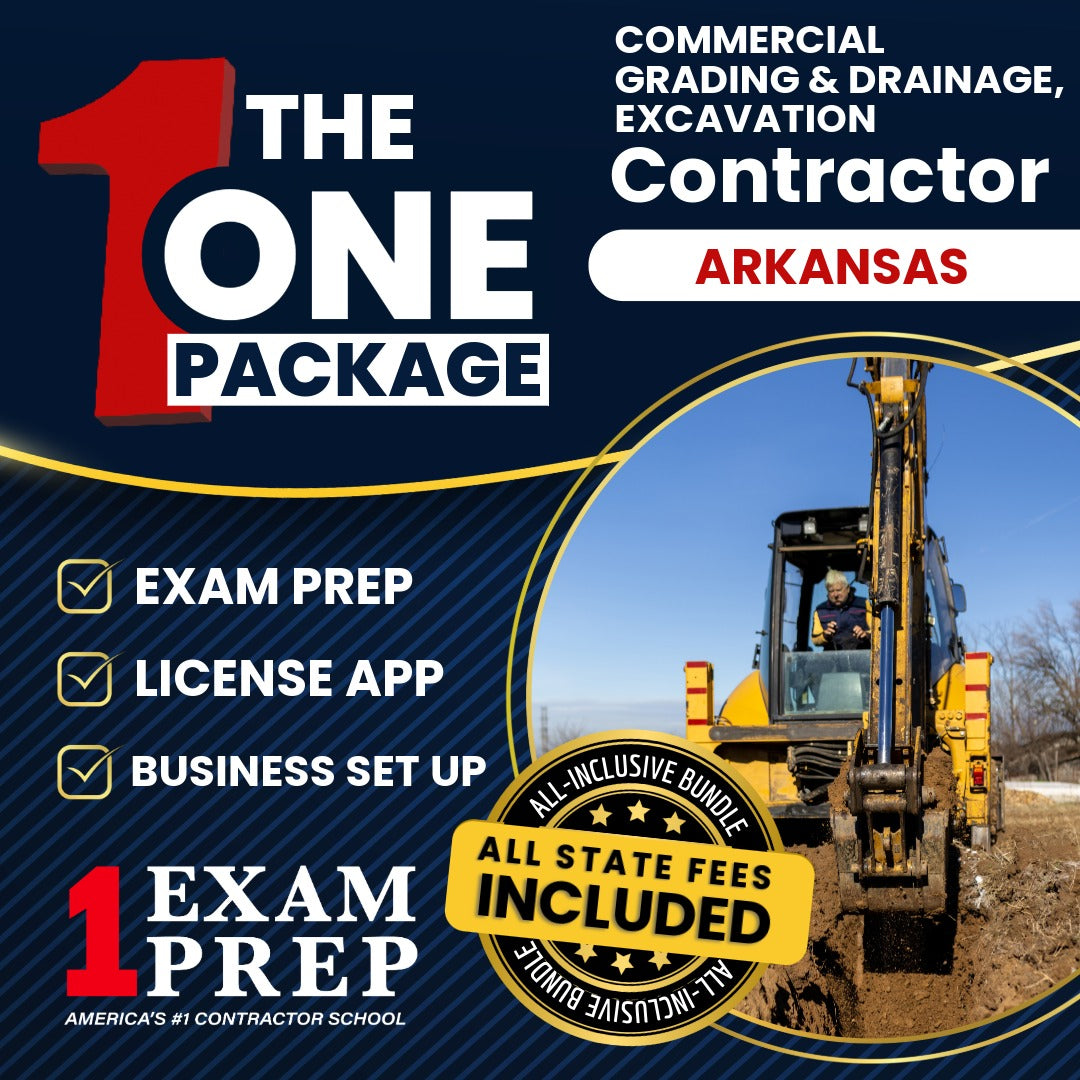 The 1 Package: All-Inclusive Arkansas Commercial Grading & Drainage Excavation Contractor Licensing & Business Setup