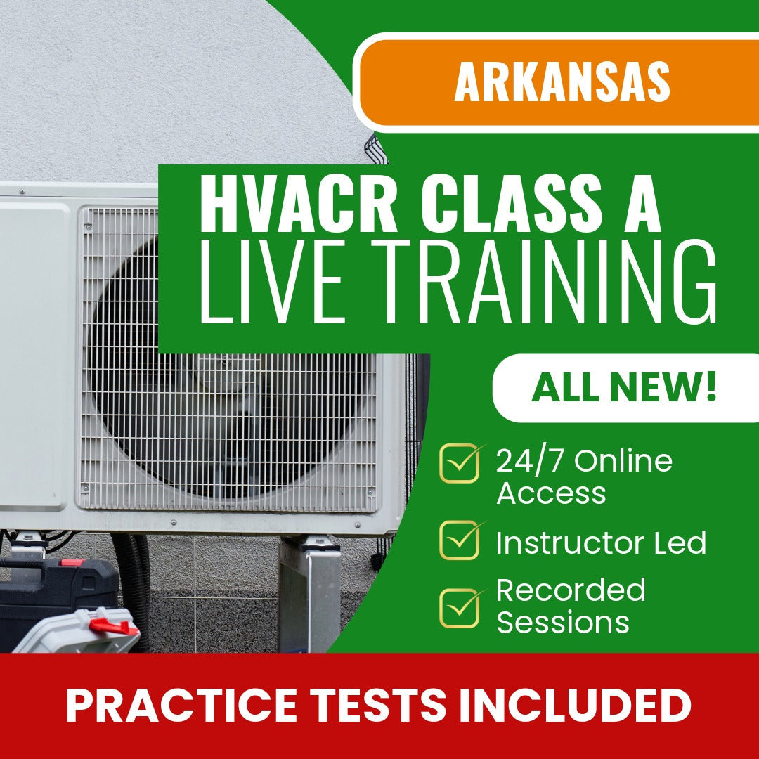 Arkansas Class A HVACR Contractor Exam Prep - Live Virtual + Self Study Training